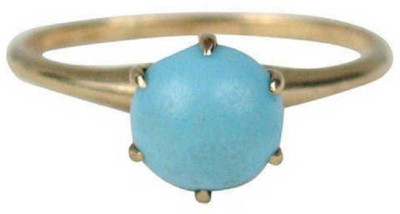RATAN BAZAAR Turquoise / Firoza stone Ring Natural 6.25 carat stone Certified and Astrological Purpose for unisex Stone Turquoise Gold Plated Ring