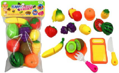 ALLAMWAR 9pcs Children play toys kitchen play toys plastic fruit cutting toys