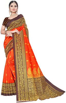 Kanooda Prints Printed Mysore Art Silk Saree(Blue)