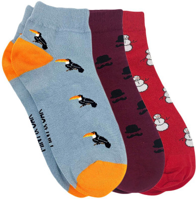 Mint and Oak Mixed Ankle Ankle Length Pack of 3 Socks Men Printed Ankle Length(Pack of 3)