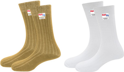 MATTZIG Men Self Design Mid-Calf/Crew(Pack of 2)