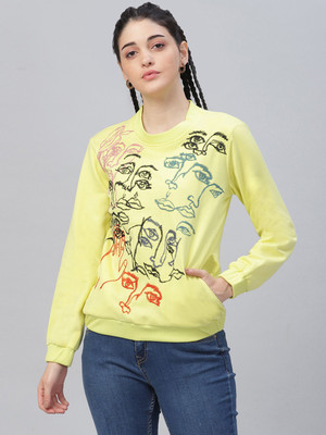 ATHENA Full Sleeve Embroidered Women Sweatshirt