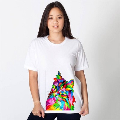 HamsaMART Printed Women Round Neck White T-Shirt