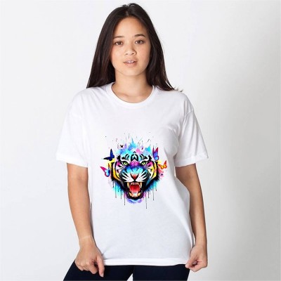 hamsa print world Graphic Print Women Round Neck White T-Shirt