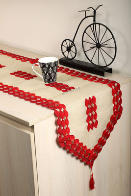 MONKDECOR Red 175 cm Table Runner(Organic Cotton)