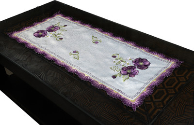 MONKDECOR Purple, White 82.5 cm Table Runner(Velvet)