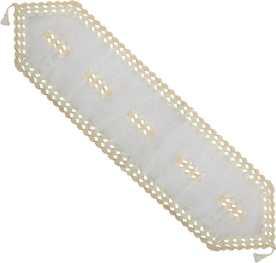 DECOLOGY White 177 cm Table Runner(Cotton)