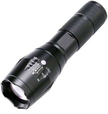 UDee Rechargeable LED Zoomable Flashlight Torch with Aluminium Body Torch(Black, 15 cm, Rechargeable)