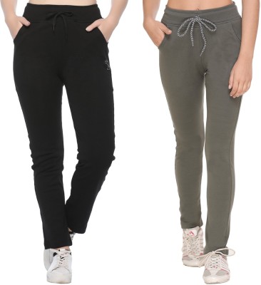 CUPID Solid Women Black, Green Track Pants