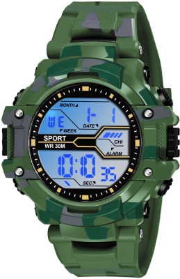 DKERAOD watches New Generation Green Dial Green Strap Watches For Men Sports Military Green Digital Watch  - For Boys