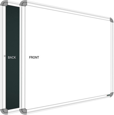 SRIRATNA Non Magnetic 1.5 X 2 feet Glossy White Board, One Side White Board Marker and Reverse Side Green Chalk Board Surface Whiteboards(White, Green)