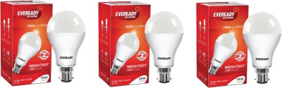 Eveready 10W LED Bulb Pack of 3 with Free 4 Batteries  (White, Pack of 3)