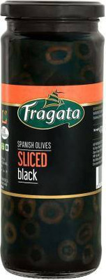 Fragata Spanish Olives Sliced Black (Ideal for Pizzas and Salads) Olives & Peppers(430 g)