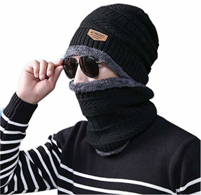 FRANKLY YOURS Solid, Self Design Beanie Cap