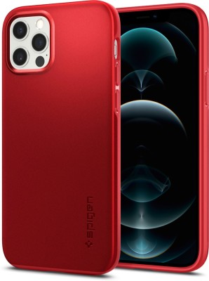 Spigen Back Cover for Apple iPhone 12, Apple iPhone 12 Pro(Red, Grip Case)