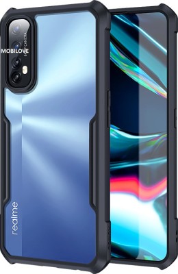 MOBILOVE Back Cover for Realme 7 | Four Corner Hybrid Soft PC Anti Clear Gel TPU Bumper Back Case Cover(Black, Rugged Armor, Pack of: 1)