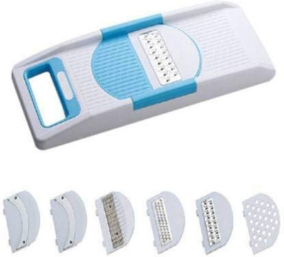newplastic Vegetable Potato Slicer Cutter Multipurpose (6 in 1) Vegetable and fruit slicer (1slicer with 6 Blades , Sky Colour) Potato Grater & Slicer(1)