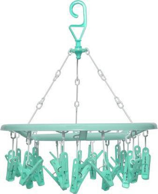 MSK Cloth Drying Stand Hanger with 32 Clips/pegs, Baby Clothes Hanger Stand, Plastic Cloth Clips Plastic Cloth Clips(Multicolor)