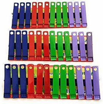 PMW Iron Cloth Clips(Multicolor Pack of 36)