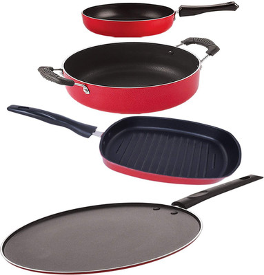 NIRLON FP11_ST12_GP24.5_CS24 Non-Stick Coated Cookware Set(PTFE (Non-stick), Aluminium, 4 - Piece)