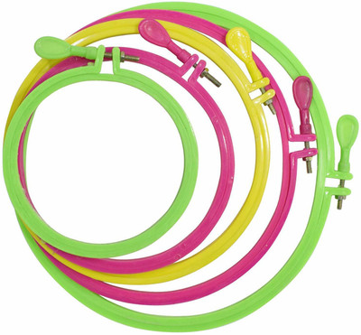 PMW Plastic Embroidery Rings - Embroidery Hoops - 5 Different Sizes - Random Colors Embroidery Hoop(Pack of 1)
