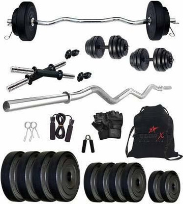Rock Fit 20 kg 20kg PVC weight with 3ft Curl Rod Combo Home Gym Combo