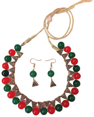 SUBHARPIT Metal Gold-plated Red, Green Jewellery Set(Pack of 1)