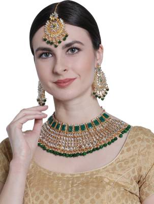 Alloy Gold-plated Jewel Set  (Green)