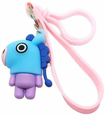 Blue Aura MANG BT21 BTS Kpop Character with Hook & Strap A.R.M.Y Multicolor Keychain (MANG W Hook) Key Chain