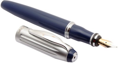 Ledos Ledos Vsign Forte Satin Silver Cap Dual Tone Medium Nib Blue Fountain Pen(Blue)