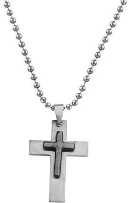 M Men Style Christmas Gift Christian Lord Holy Jesus Christ Crucifix Cross Locket With Chain Sterling Silver Stainless Steel Pendant Set
