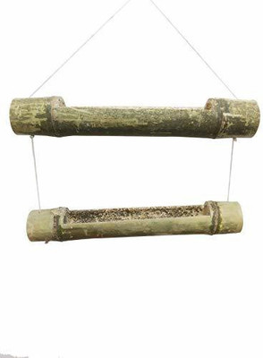 YUVI CREATIONS 2 STEPS HANGING BAMBOO POT FOR PLANTS Plant Container Set(Wood)
