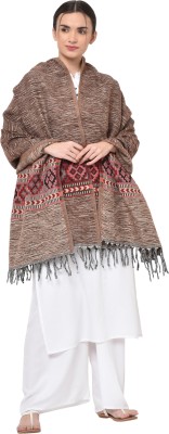 Kashmiri queen Wool Woven Women Shawl(Brown)