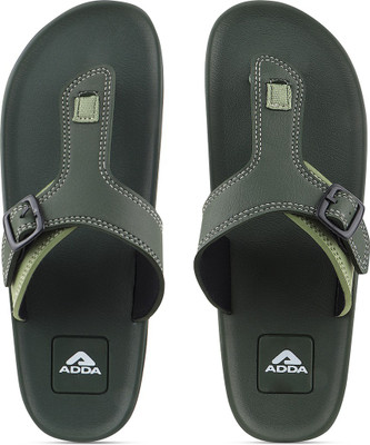 Adda Men Flip Flops(Olive , 8)