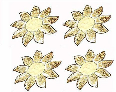 Srajanaa Ellipse Pack of 4 Table Placemat(Gold, Plastic)
