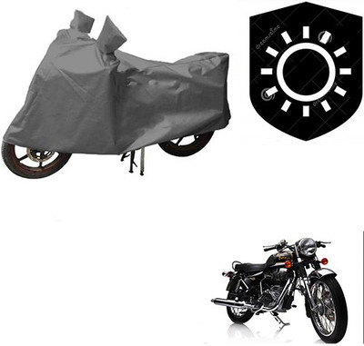 saanvi Waterproof Two Wheeler Cover for Royal Enfield(Electra Delux, Grey)