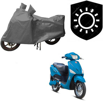saanvi Waterproof Two Wheeler Cover for Hero(Electric Optima, Grey)