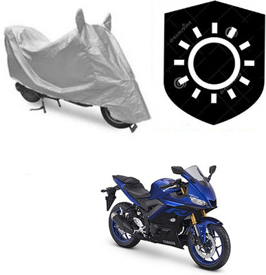 RPSENTTERPR Waterproof Two Wheeler Cover for Yamaha(YZF R25, Silver)