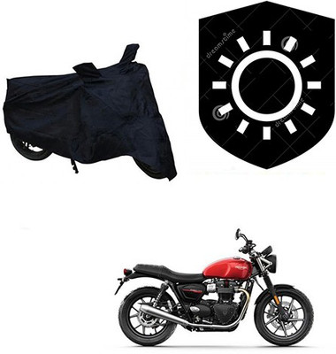 RPSENTTERPR Waterproof Two Wheeler Cover for Triumph(Twin spark, Black)