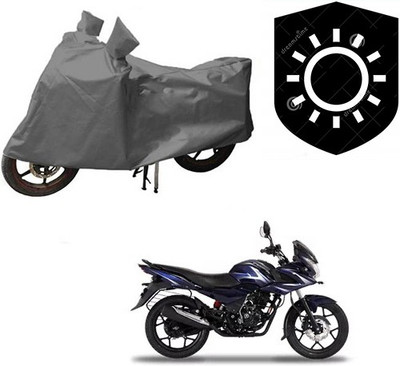 saanvi Waterproof Two Wheeler Cover for Bajaj(Discover 150 f, Grey)