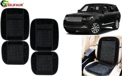 Selifaur Velvet, Wooden Bead Seating Pad For  Land Rover Range Rover(Front Seats, Back Seats, Office Chair Black)