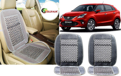 Selifaur Velvet, Wooden Bead Seating Pad For  Toyota Universal For Car(Front Seats, Back Seats, Office Chair Grey)