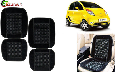 Selifaur Velvet, Wooden Bead Seating Pad For  Tata Nano(Front Seats, Back Seats, Office Chair Black)