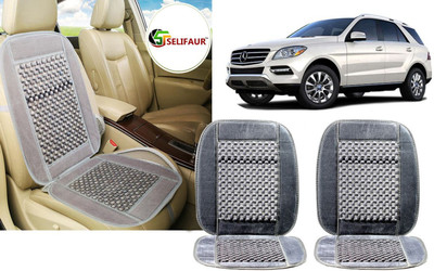 Selifaur Velvet, Wooden Bead Seating Pad For  Mercedes Benz ML350(Front Seats, Back Seats, Office Chair Grey)