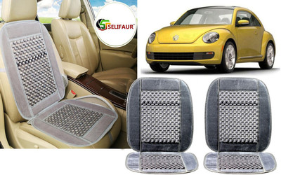 Selifaur Velvet, Wooden Bead Seating Pad For  Volkswagen Beetle(Front Seats, Back Seats, Office Chair Grey)