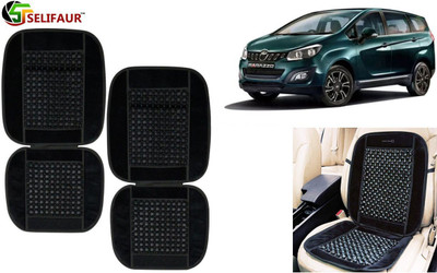 Selifaur Velvet, Wooden Bead Seating Pad For  Mahindra ML(Front Seats, Back Seats, Office Chair Black)