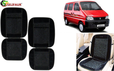 Selifaur Velvet, Wooden Bead Seating Pad For  Maruti Suzuki Eeco(Front Seats, Back Seats, Office Chair Black)