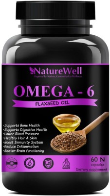 Naturewell Flaxseed extract capsules Omega 6 - 60 capsules (Purple)(60 No)