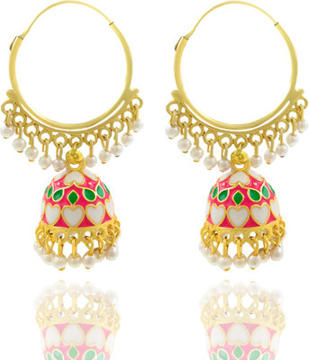 Saizen Gold Plated Traditional Meenakari Jhumki Earring For Girls/Women Alloy Jhumki Earring