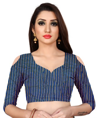 BHAGYAVATI DESIGNER Jacquard Striped Blouse Material